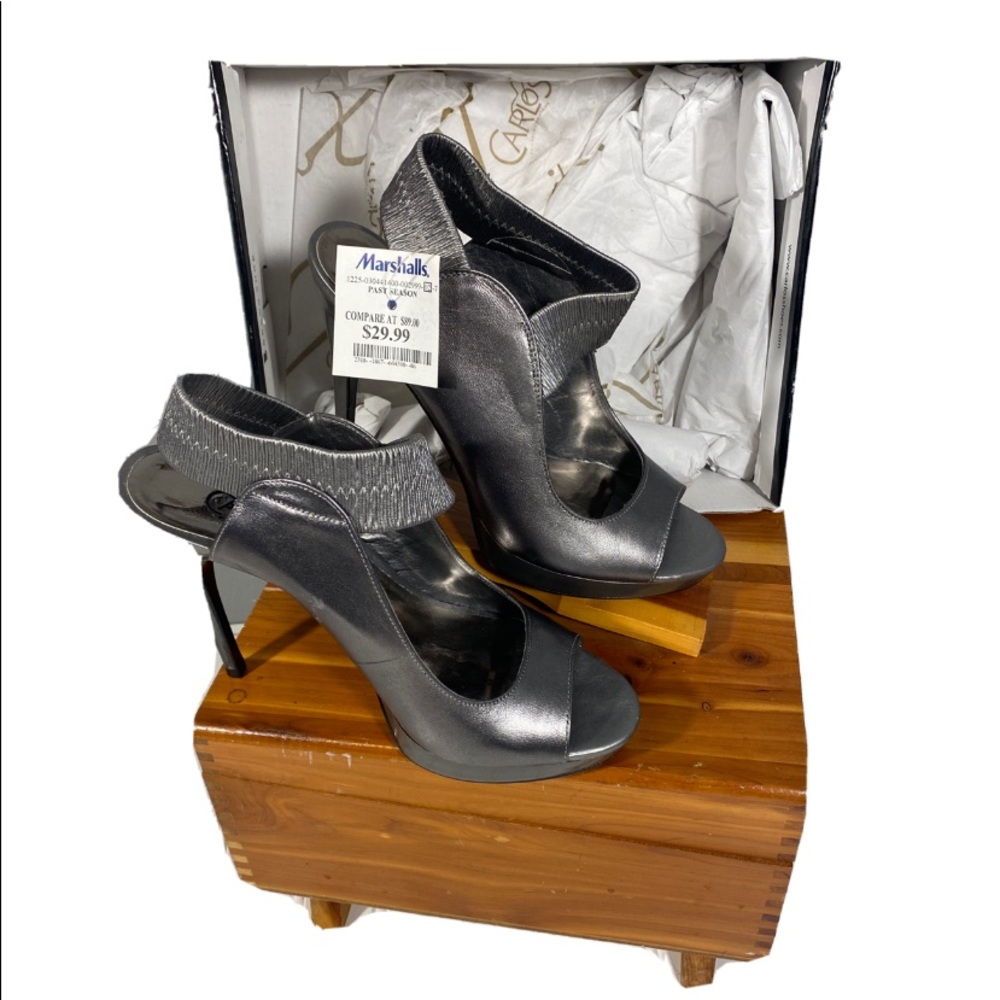 Carlos Santana 5” heels leather open toe